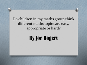 Do children in my maths group think different maths topics are easy
