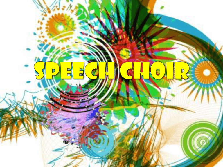 what is speech choir meaning
