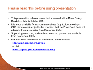 MS - Toolbox Presentation - 2014 - Appropriate risk management