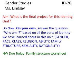Gender Studies ID-20 Ms. Lindsay