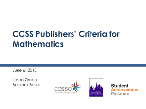 Math Publishers Criteria Webinar PowerPoint