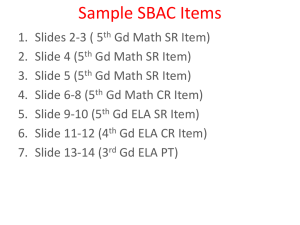 082112 SBAC Question Examples ELEMENTARY