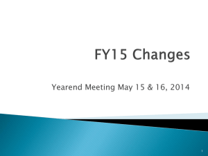 FY15 Changes Yearend Meeting May 2014