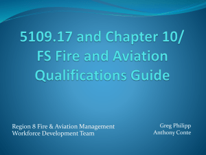 5109.17 and Chapter 10 FS Fire and Aviation