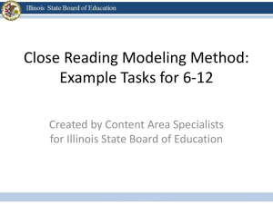 Close Reading Method 6-12 - Illinois State Board of Education