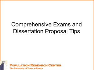 Comprehensive Exams and Dissertation Proposal Tips