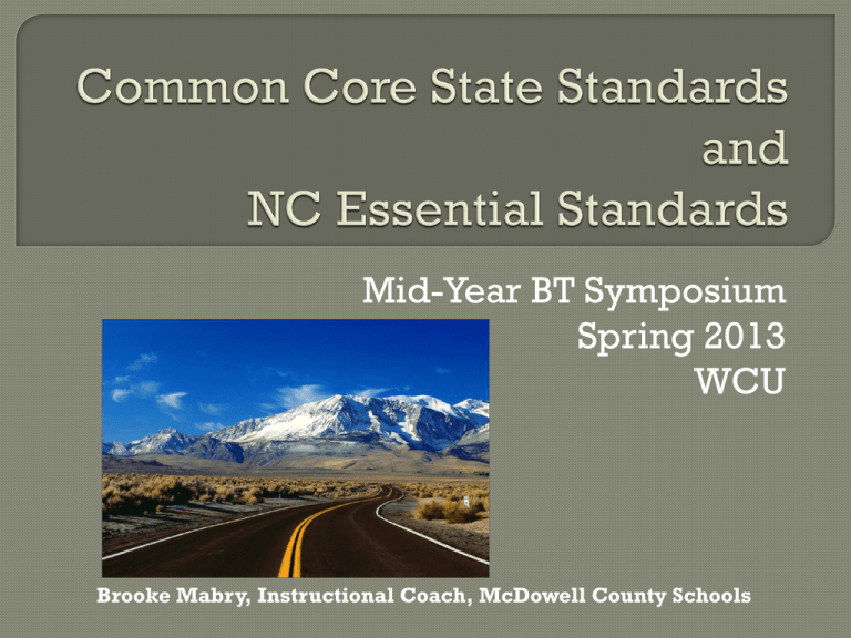 Common Core State Standards And NC Essential Standards