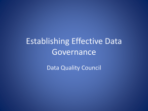 Establishing Effective Data Governance