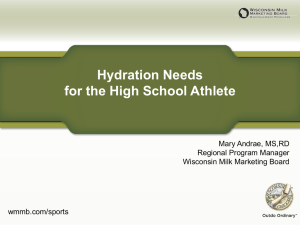 Hydration Needs for the High School Athlete
