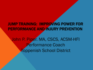 Jump Training: Improving power for performance and injury