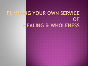 Planning your own service of healing & wholeness