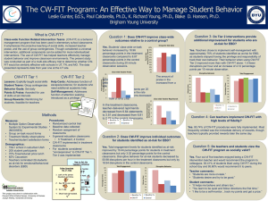 The CW-FIT Game: An Effective Way to Manage Student Behavior