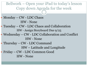 Bellwork * Copy Down Agenda for the Week