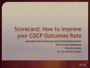 Scorecard - Association of Community and Continuing Education