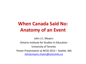 When Canada Said No: Anatomy of an Event - K