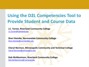 Using the D2L Competencies Tool to Provide Student and Course