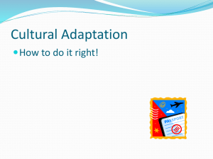 Cultural Adaptation presentation - University of Illinois Springfield