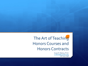 The Art of Teaching Honors Courses and Honors Contracts