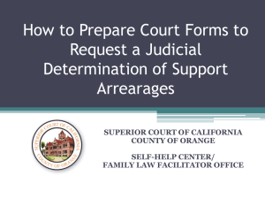 Judicial Determination of Support Arrearages