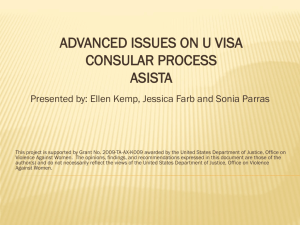 Advanced Issues on U Visa Consular Process (January 2011)