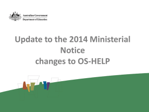 2014 Ministerial Notice Update OS-HELP and HECS