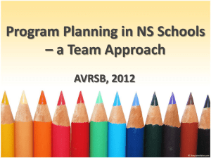 Program Planning in NS Schools PowerPoint