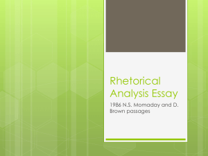 Rhetorical Analysis Essay 1986