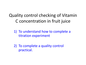 Vitamin C concentration practical