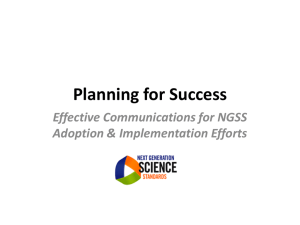 Effective Communications for NGSS Adoption & Implementation Efforts
