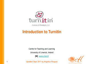 Turnitin presentation - University of Limerick