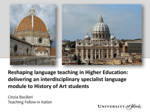 delivering an interdisciplinary specialist language module to History