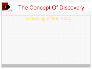 The concept of Discovery