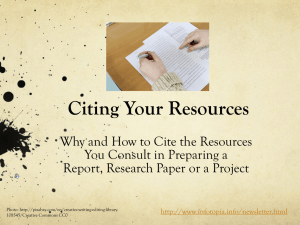 How to Cite Your Resources