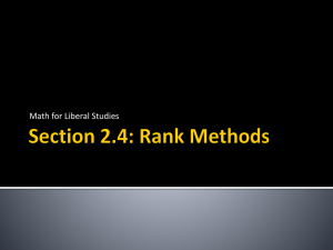 Section 2.4: Rank Methods