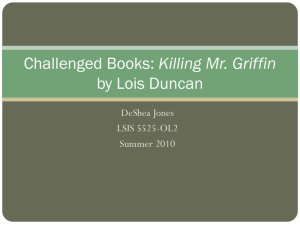 Book Talk: Killing Mr. Griffin by Lois Duncan