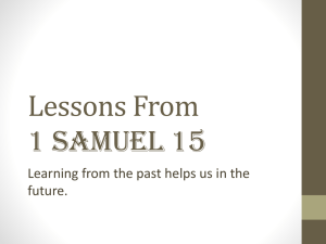 Lessons From 1 Samuel 15