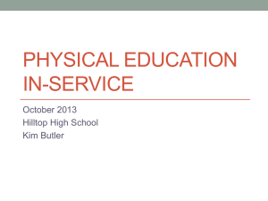 Physical Education Inservice 2013