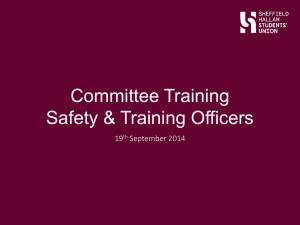 Safety and Training - Sheffield Hallam Students` Union