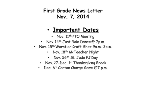 First Grade News Letter