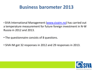 Business barometer 2013 - SIVA International Management AS