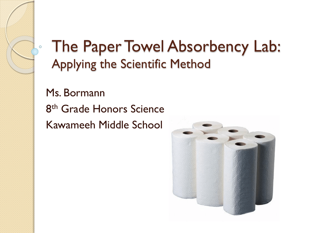 paper towel absorbency research