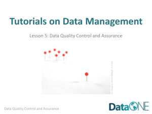Data Quality Control and Assurance