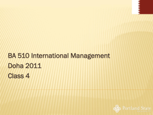 BA 510 International Management - School of Business Administration