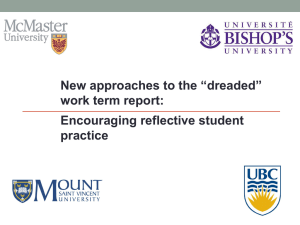 New Approaches to the “Dreaded” Work Term Report