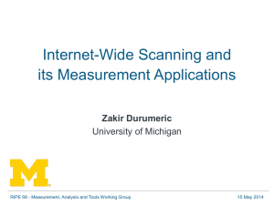 Internet-Wide Scanning and its Measurement Applications