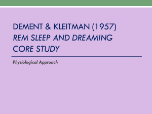 Dement & kleitman (1957) rem sleep and dreaming Core study