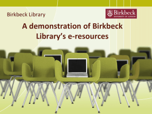 Using e-journals - Birkbeck College