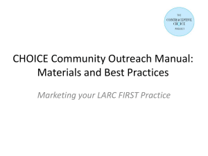 CHOICE Community Outreach: Materials & Best Practices