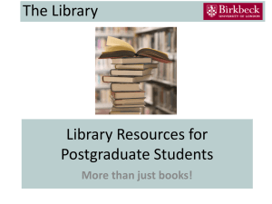 Library Resources for Postgraduate Students
