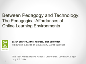 Between Pedagogy and Technology: The Pedagogical Affordances
